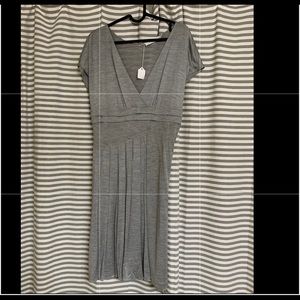 New Christian Dior boutique Paris 100% silk grey side zip day dress Italy Sz 8